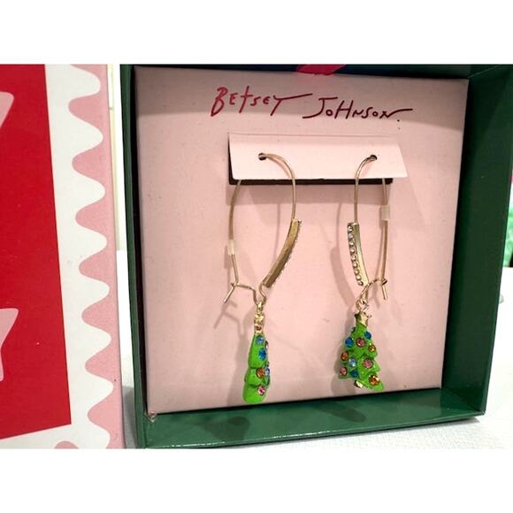 Betsey Johnson Christmas Tree Earrings - Picture 2 of 4